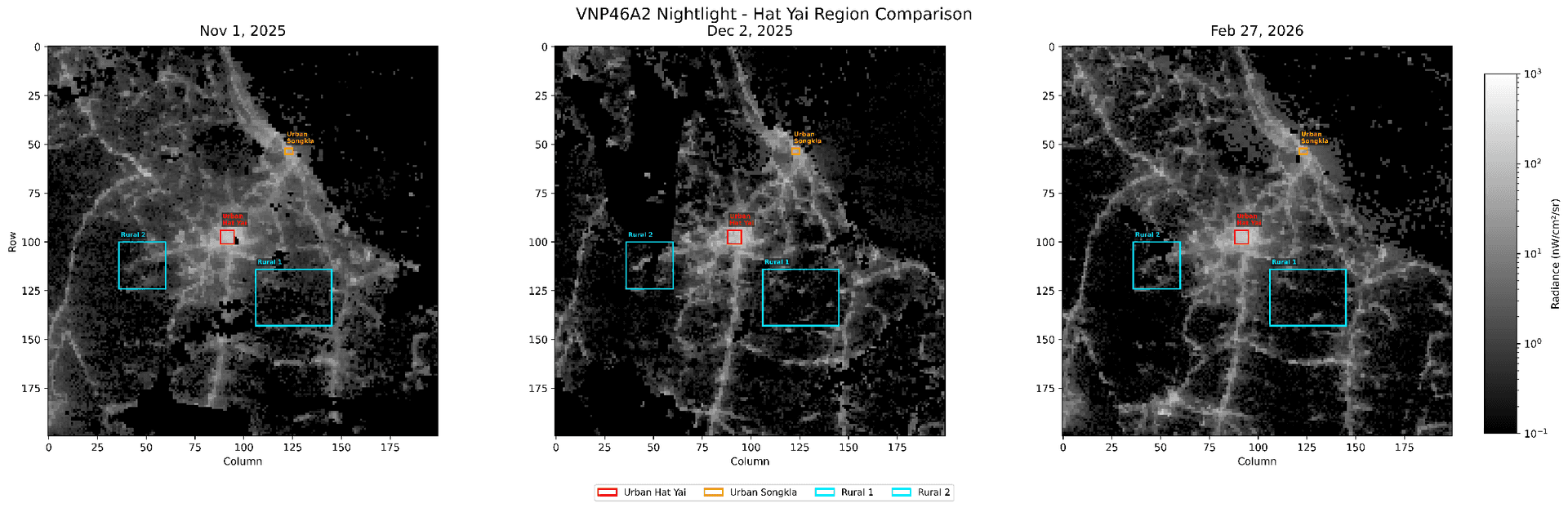 มุมมองจากฟ้า: เมื่อข้อมูล “แสงไฟ” บอกเราว่าการฟื้นตัวของหาดใหญ่ไม่ได้เท่ากัน