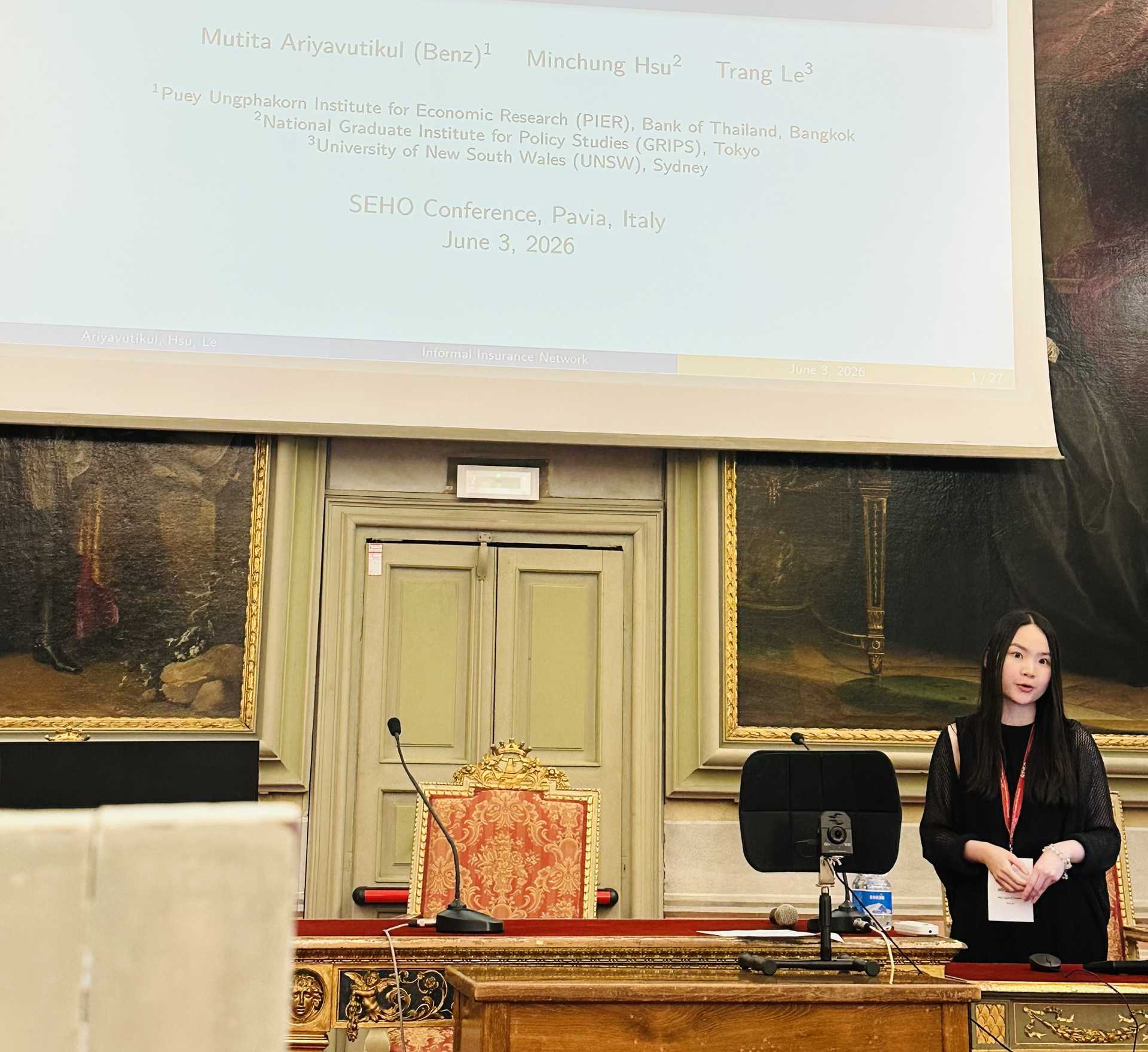 ดร.มุทิตา อริยะวุฒิกุล นำเสนอผลงานวิจัยเรื่อง “Economic Inequality and Informal Insurance among Rural Households: The Role of Household Transfer Networks”